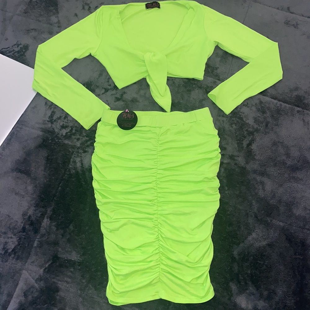 Hot Miami Styles 2 Piece Set Lime/Neon Green/Yellow